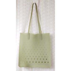 Neiman Marcus Eddie Borgo Sage Green Jelly Laser Cut Tote